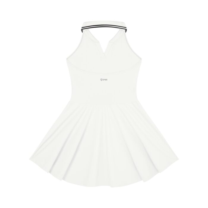 Halter Collar A-Line Tennis Dress White