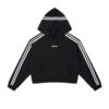 EPWR Striped Cropped Hoodie Dark