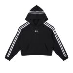 EPWR Striped Cropped Hoodie Dark