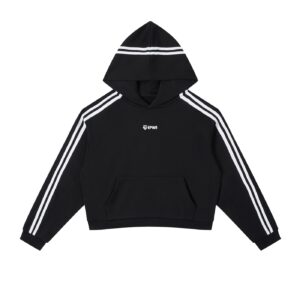 EPWR Striped Cropped Hoodie Dark