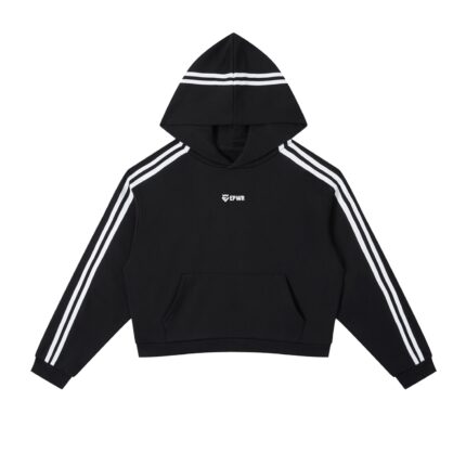 EPWR Striped Cropped Hoodie Dark