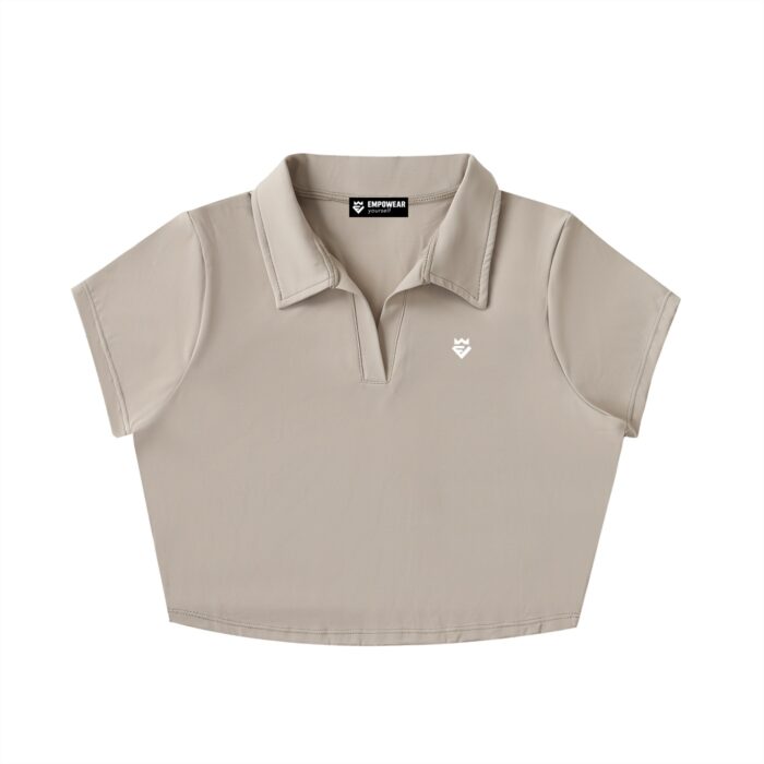 Empowear Court Polo Crop Beige