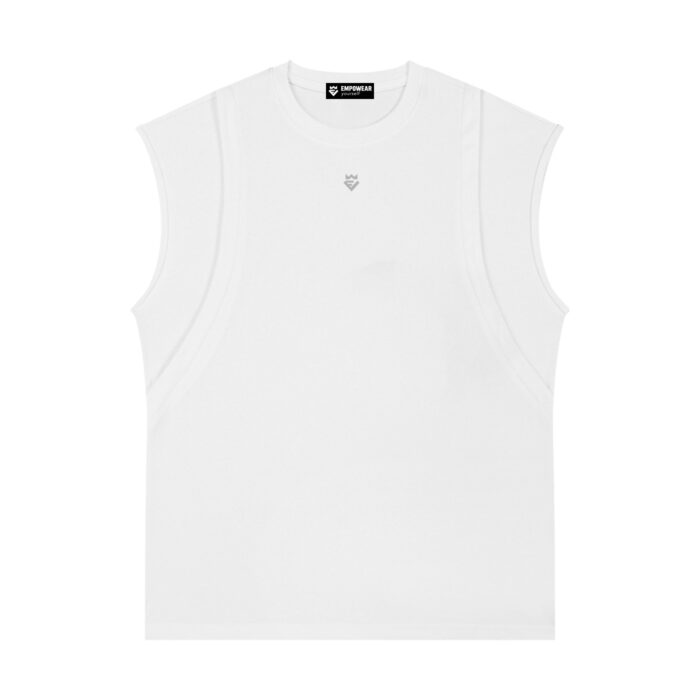 Spliced Panel Muscle Tank Top Loose Fit