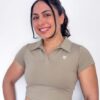 Empowear Court Polo Crop Beige