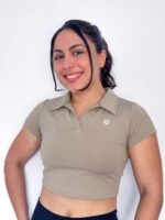 Empowear Court Polo Crop Beige