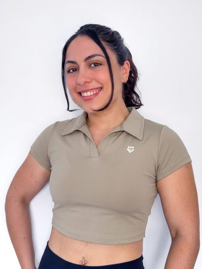 Empowear Court Polo Crop Beige