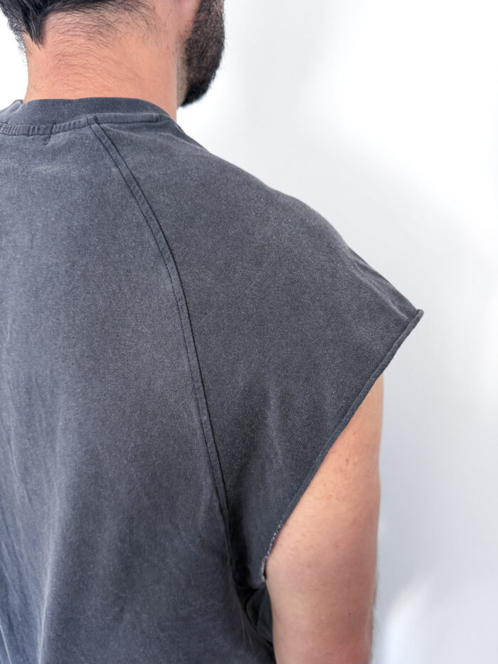 Acid Wash Oversized Tank Top No Pain No Gain - Image 5