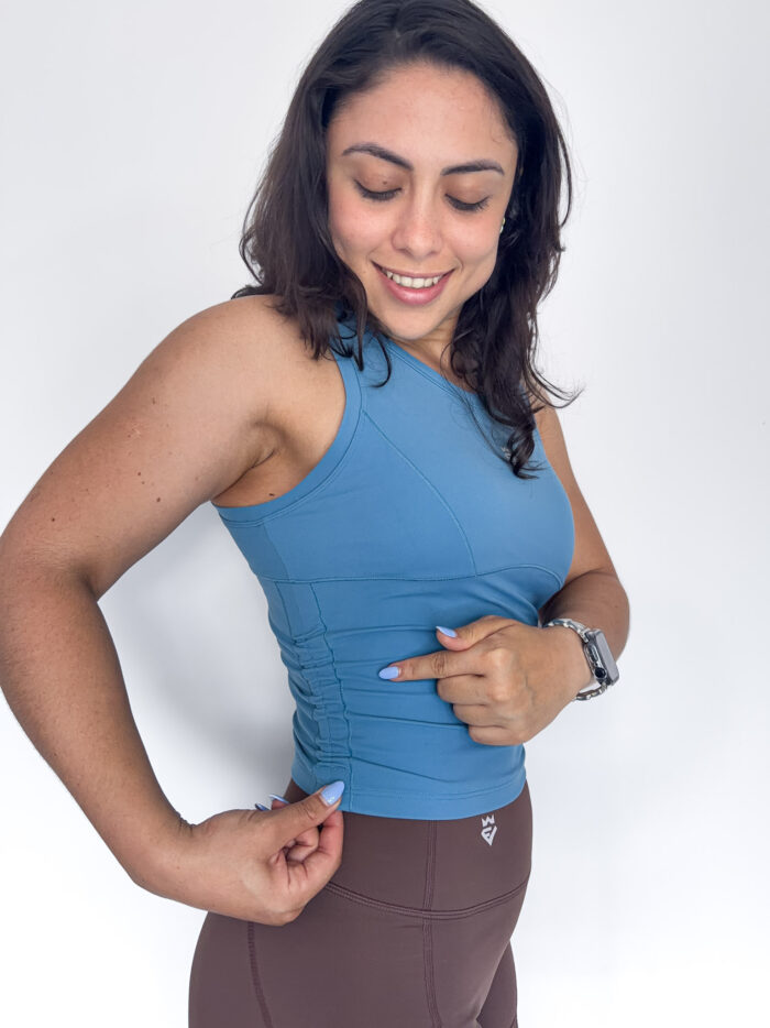 Ruched Side Crop Tank Top - Image 3