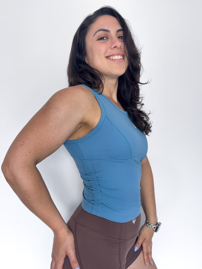 Ruched Side Crop Tank Top - Image 2