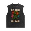 Acid Wash Oversized Tank Top No Pain No Gain