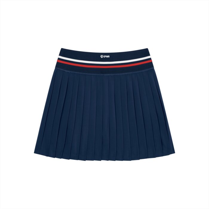 Pleated Mini Skirt Striped Waistband - Image 12