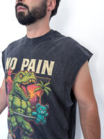 Acid Wash Oversized Tank Top No Pain No Gain - Image 2