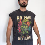 Acid Wash Oversized Tank Top No Pain No Gain
