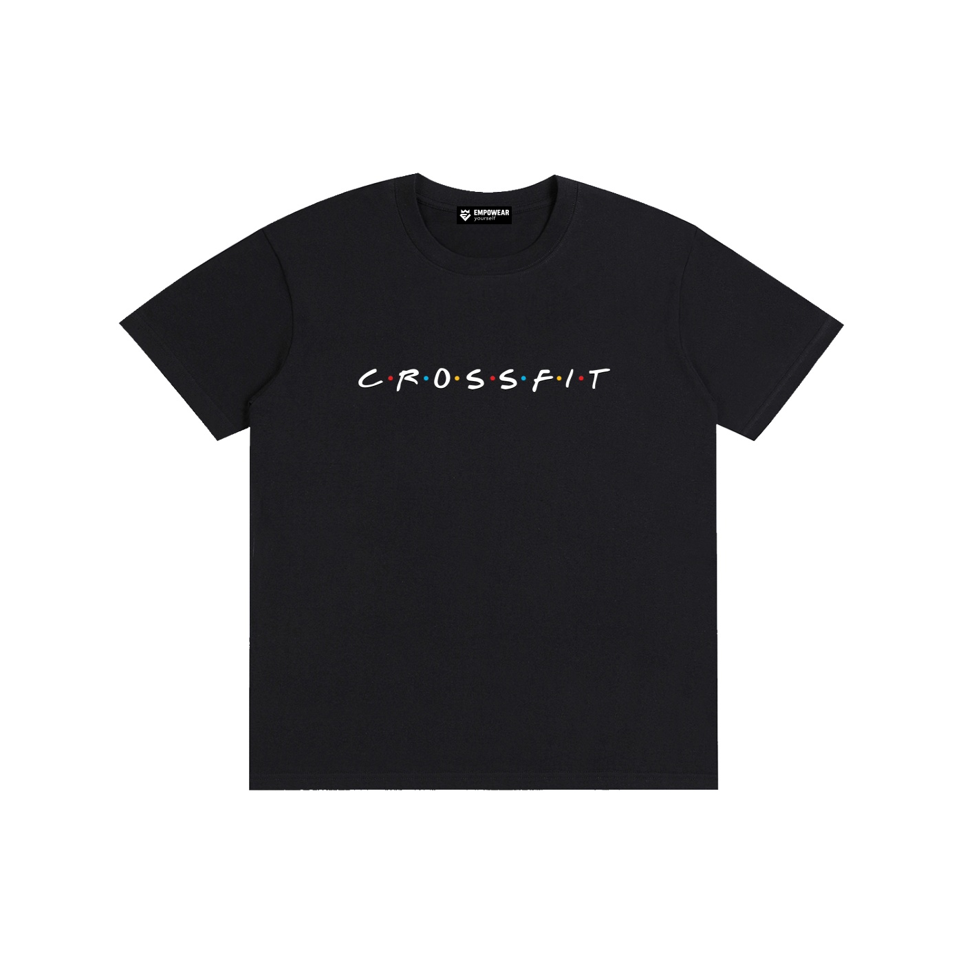 https://ajmall-vc-public-bucket.oss-us-west-1.aliyuncs.com/hugepod/material/custom_printing/7436813210d94fb1a282c9c0646cc734.png Cotton Crewneck T-Shirt | Crossfit Friends - Image 1