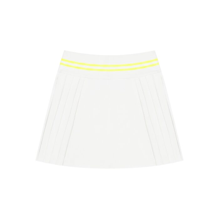 Pleated Mini Skirt Striped Waistband - Image 5