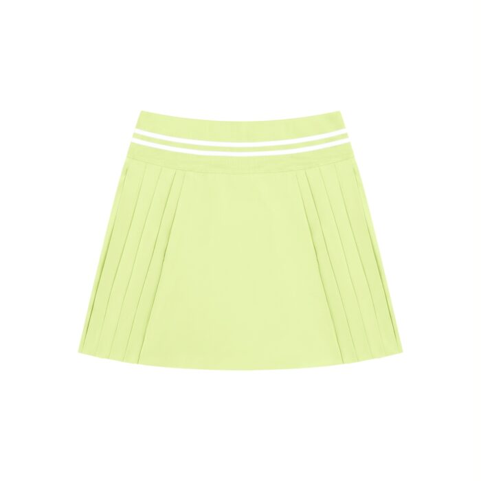 Pleated Mini Skirt Striped Waistband - Image 7