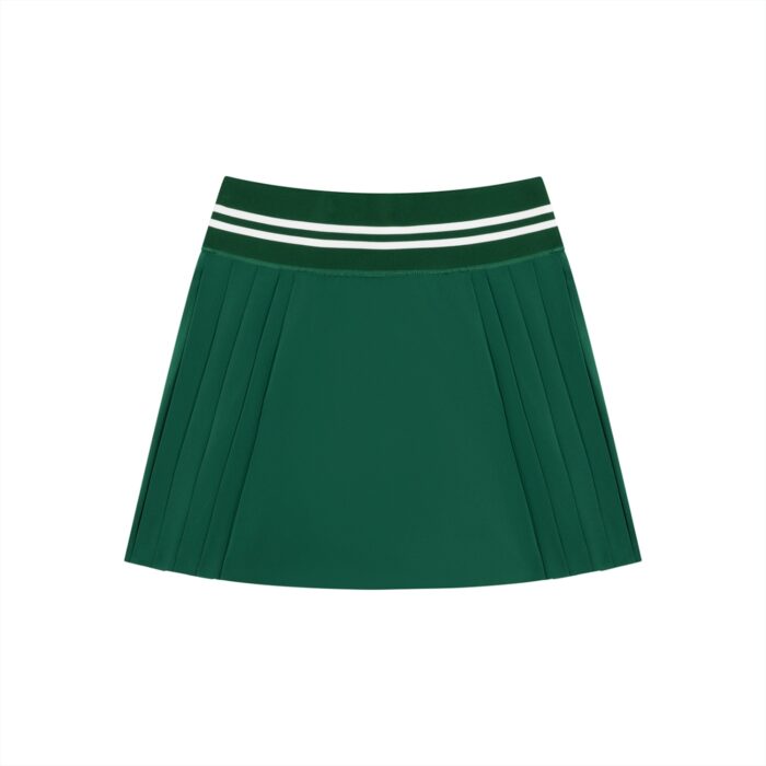 Pleated Mini Skirt Striped Waistband - Image 9