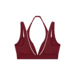 Contrast Piping Halter Sports Bra - Image 4
