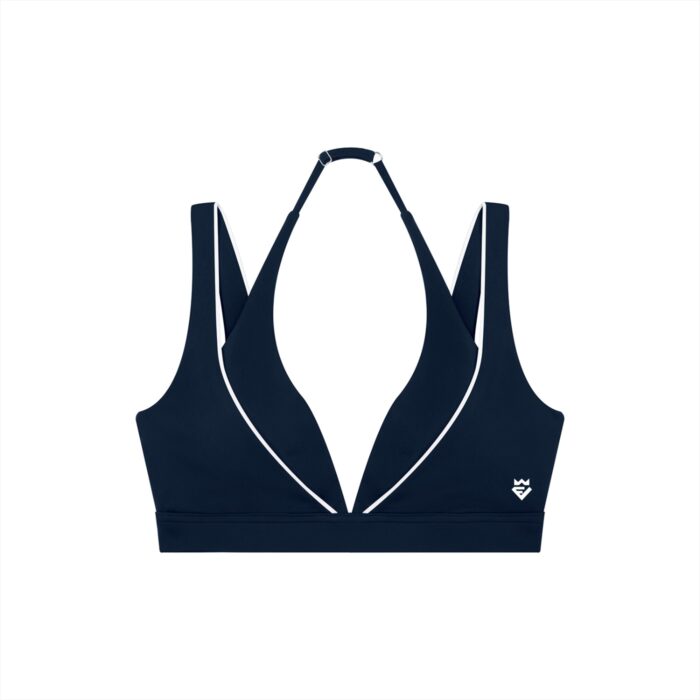Contrast Piping Halter Sports Bra - Image 5