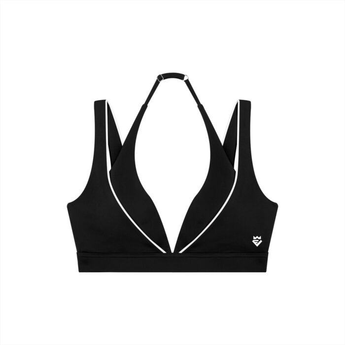 Contrast Piping Halter Sports Bra - Image 7